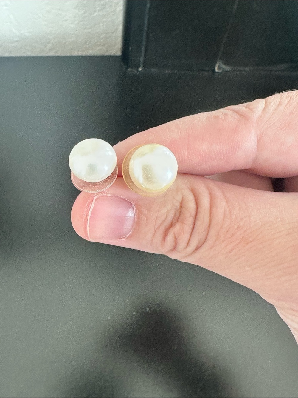 Classic Faux Pearl Stud Earrings - White